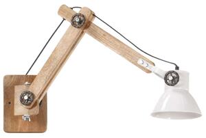 Lampa ścienna w industrialnym stylu, biała, okrągła, E27