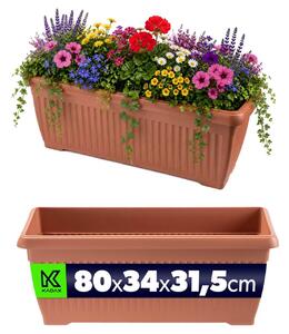 Doniczka balkonowa Miquel 80 x 34 x 31.5 cm terakota