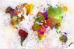 Plakat, Obraz World Map - Watercolour
