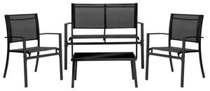 Zestaw mebli ogrodowych EHOKERY Graciosa Black 4w1 Czarny