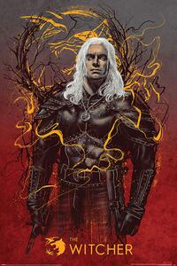 Plakat, Obraz The Witcher - Geralt the White Wolf, (61 x 91.5 cm)