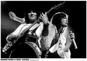 Plakat, Obraz Mick Jagger and Ronnie Wood - Earls Court May 1976, (84.1 x 59.4 cm)