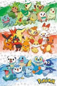 Plakat, Obraz Pokemon - First Partners, (61 x 91.5 cm)