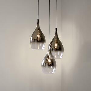 Paul Neuhaus Lampa wisząca Pilua, możliwość ściemniania, aluminiowy / szary / cynkowy, salon / jadalnia, szkło, nowoczesny