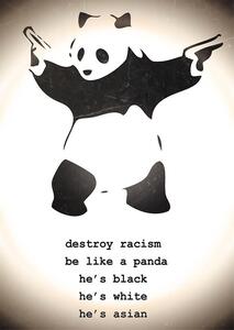 Plakat, Obraz Banksy - Panda Destroy Racism, (39.5 x 55 cm)
