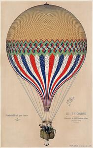 Plakat, Obraz E Hamelin - Hei luftballon Le Tricolore, (61 x 91.5 cm)