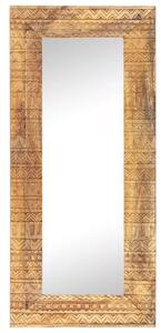 Lustro w ręcznie rzeźbionej ramie, 110x50x2,5 cm, drewno mango