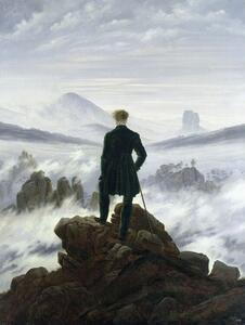 Plakat, Obraz C D Friedrich - Hiker over a Foggy Sea, (60 x 80 cm)