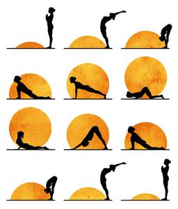 Plakat, Obraz Kubistika - Yoga sun, (40 x 60 cm)