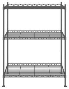 3-poziomowy regał, 60x35x76 cm, czarny, 150 kg