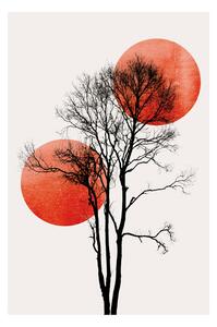 Plakat, Obraz Kubistika - Sun and moon hiding, (40 x 60 cm)