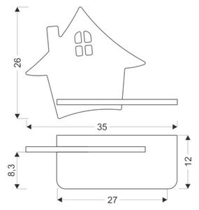 Kinkiet HOUSE jasne drewno LED 1x4W 200lm wym:26x35x12cm IP20 Candellux