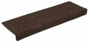 Maty na schody samoprzylepne 15 szt. 65x21x4 cm Brązowe prostokątne krawędzie