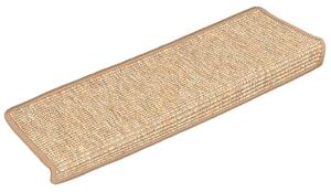 Maty na schody 15 szt. 65x21x4 cm Jasnobrązowe, prostokątne krawędzie