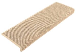 Maty na schody 15 szt. 65x21x4 cm Jasnobeżowe, prostokątne krawędzie