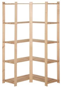 Regał narożny z 5 półkami, 82,5x82,5x170 cm, lita sosna