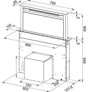 Okap FRANKE Downdraft FDW 908 IB XS 110.0365.588 Czarny 440m3/h 57dB klasa A