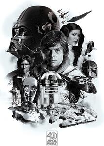 Plakat, Obraz Star Wars - 40 rocznica, (61 x 91.5 cm)