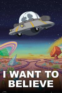 Plakat, Obraz Rick And Morty - I Want To Believe, (61 x 91.5 cm)
