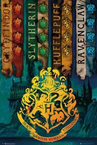 Plakat, Obraz Harry Potter - House Flags, (61 x 91.5 cm)