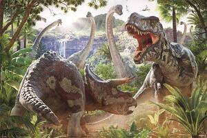 Plakat, Obraz David Penfound - Dinosaur Battle, (91.5 x 61 cm)