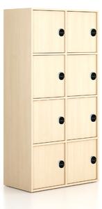 Szafa biurowa FRAME, 8x drzwi, 872 x 450 x 1735 mm, zamek RFID, brzoza