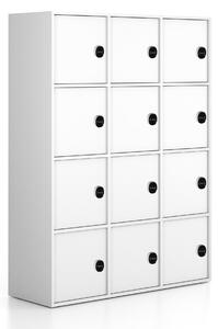 Szafa biurowa FRAME, 12x drzwi, 1299 x 450 x 1735 mm, zamek RFID, biały