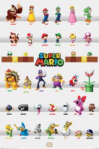 Plakat, Obraz Super Mario - Character Parade, (61 x 91.5 cm)