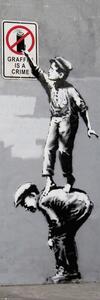 Plakat, Obraz Banksy - Grafitti Is A Crime, (53 x 158 cm)