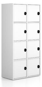 Szafa biurowa FRAME, 8x drzwi, 872 x 450 x 1735 mm, zamek RFID, biały