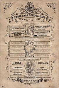 Plakat, Obraz Harry Potter - Hogwarts School List, (61 x 91.5 cm)