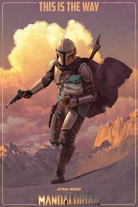 Plakat, Obraz Star Wars The Mandalorian - On The Run, (61 x 91.5 cm)
