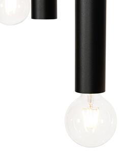 Designerska lampa wisząca czarna owalna 7-punktowa - Tuba Oswietlenie wewnetrzne