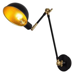 Czarny/w kolorze złota kinkiet ø 15 cm Sihen – Opviq lights