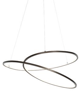 Designerska lampa wisząca brązowa 72 cm z 3-stopniowym ściemnianiem LED - Rowan Oswietlenie wewnetrzne