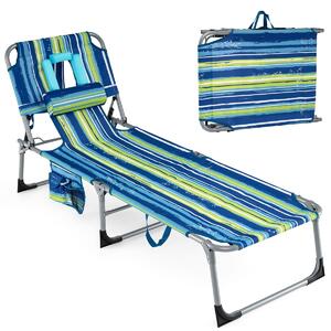 Składany leżak plażowy z otworami na głowę i ramiona