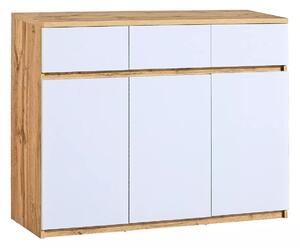 Komoda dziecięca 120 cm z 3 szufladami Arca 06 Dąb Wotan/Biały