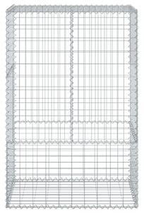 Kosz gabionowy z pokrywą, 100x50x150 cm, galwanizowane żelazo