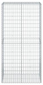 Kosz gabionowy z pokrywą, 100x50x200 cm, galwanizowane żelazo