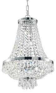 Włoski kryształowy żyrandol z chromowanymi elementami Ideal Lux 114279 Caesar 12xG9 55cm