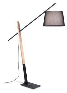 Duża lampa stojąca podłogowa drewniana z abażurem Ideal Lux 207599 Eminent E27 230cm