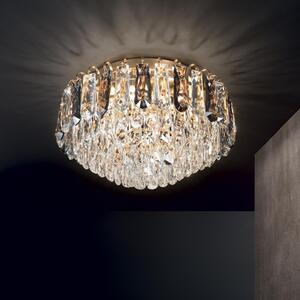 Kryształowy włoski plafon okrągła lampa sufitowa glamour Ideal Lux 241296 Magnolia 7xG9 26cm x 45cm