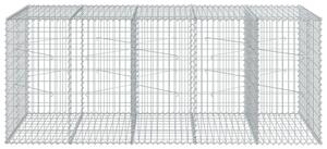 Kosz gabionowy z pokrywą, 250x100x100 cm, galwanizowane żelazo