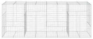 Kosz gabionowy z pokrywą, 400x100x150 cm, galwanizowane żelazo