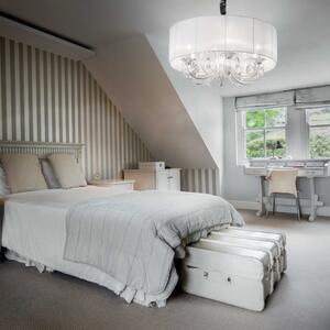 Lampa wisząca szklany stelaż i biały abażur Ideal Lux 35840 Swan 3xE14 60cm x 120cm