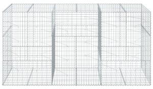 Kosz gabionowy z pokrywą, 300x100x150 cm, galwanizowane żelazo