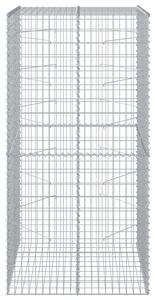 Kosz gabionowy z pokrywą, 100x100x200 cm, galwanizowane żelazo
