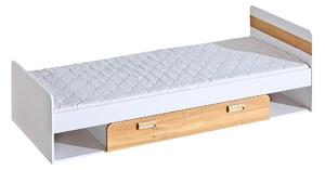 Łóżko młodzieżowe jednoosobowe 80x190 Lorento 13 Biały/Dąb Nash