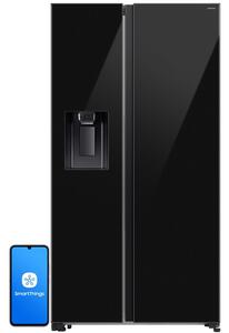 Lodówka SAMSUNG AI RS70F64KEBEO Side by Side No Frost 178.6cm Czarne szkło Podajnik wody Kostkarka