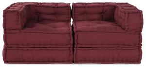 Modularna jednostka sofy 2 pcs Bordowy 140 x 70 x 56 cm tkanina